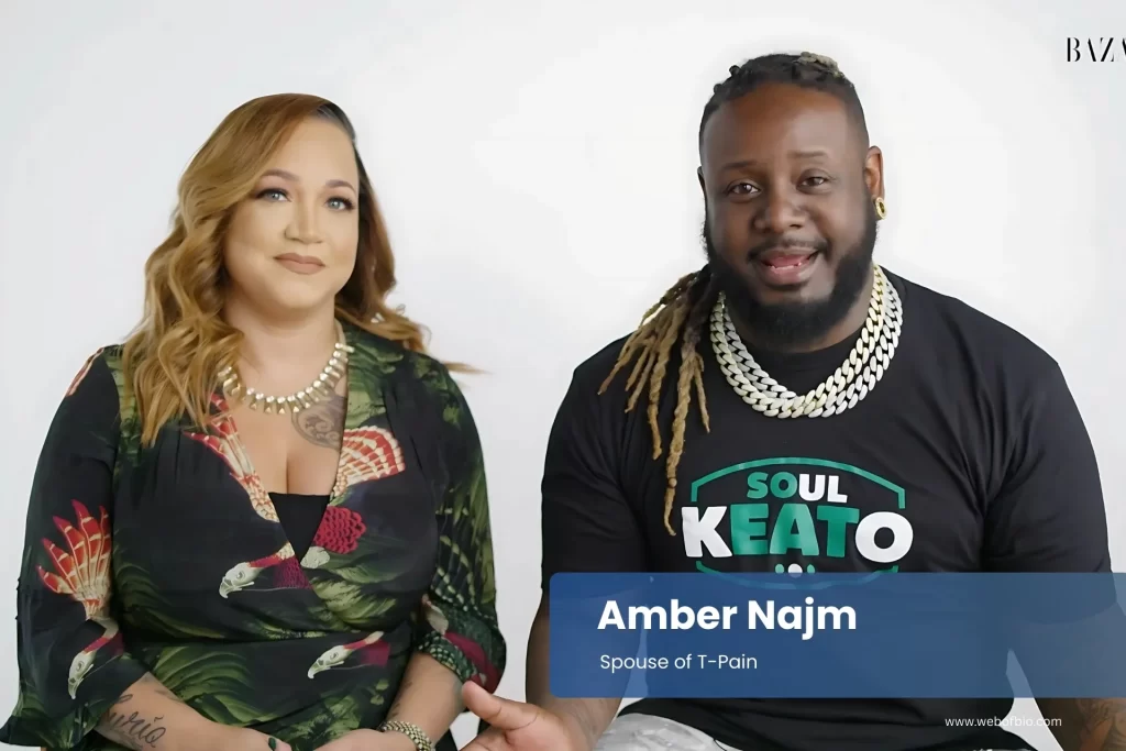 Amber Najm and T-Pain sitting next to each other.
