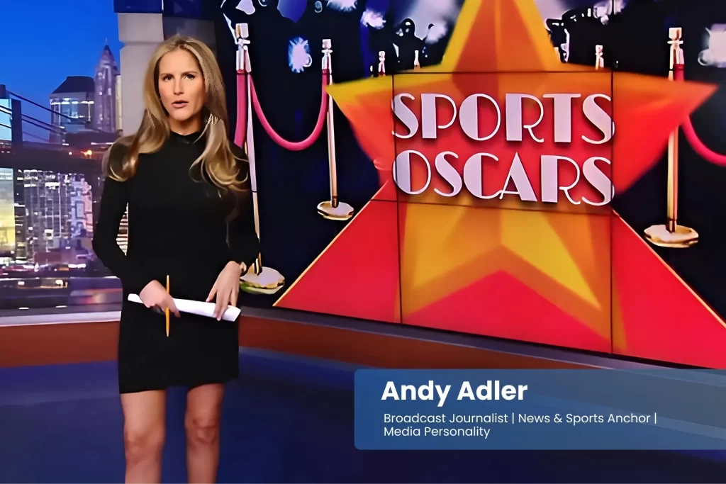 Andy Adler standing ay news studio