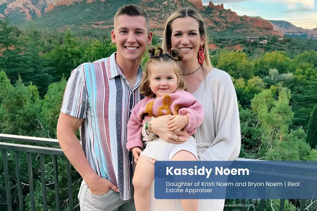 Kassidy Noem husband daughter balcony mountain view.
