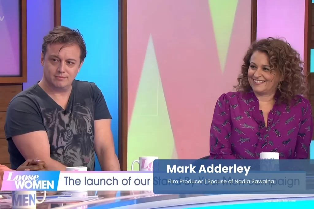 Mark Adderley with his partner Nadia Sawalha