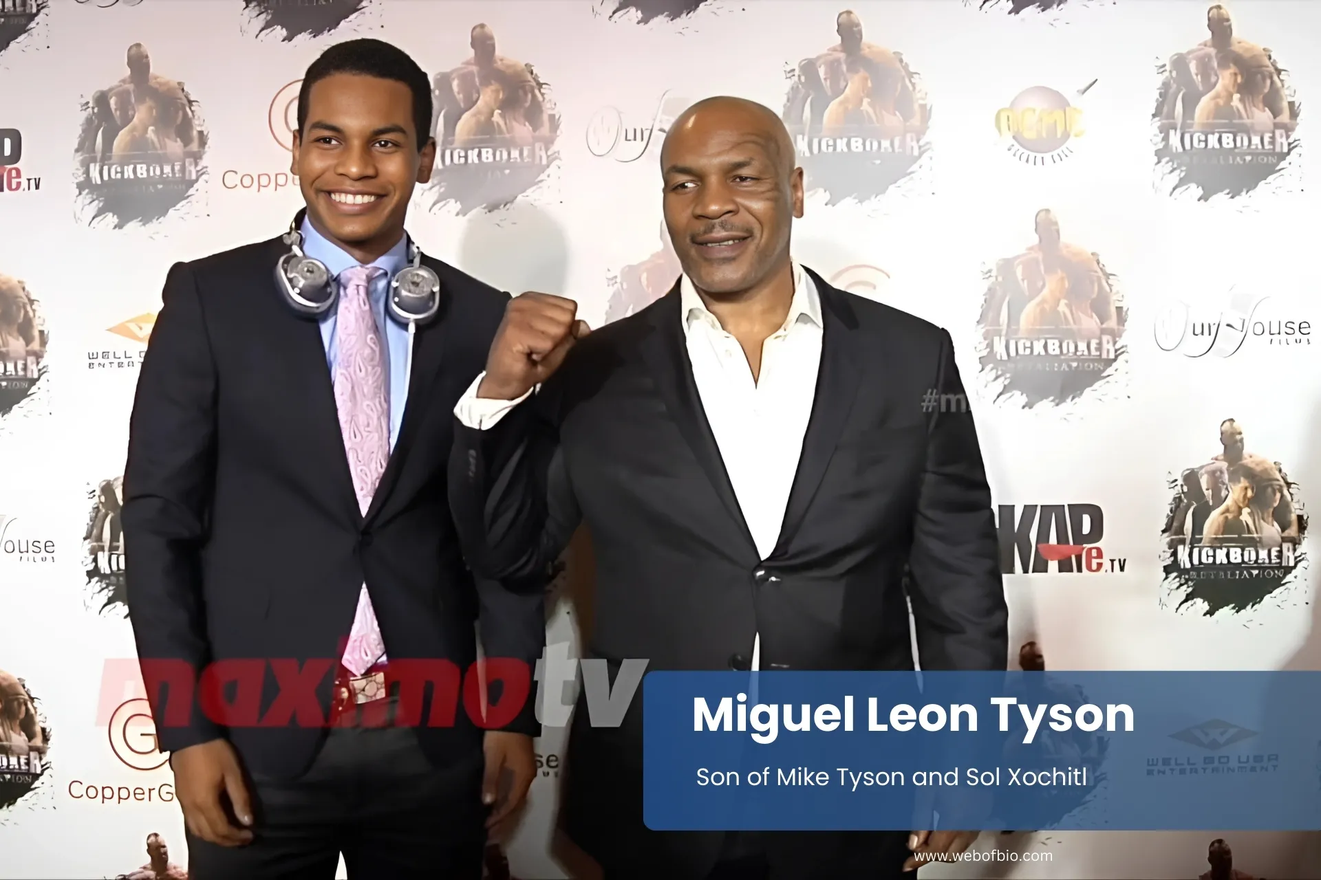 Miguel Leon Tyson father Mike Tyson red carpete.