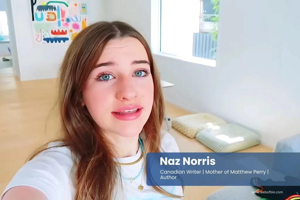Naz Norris - Mother of Matthew Perry is taking a selfie in their living room.