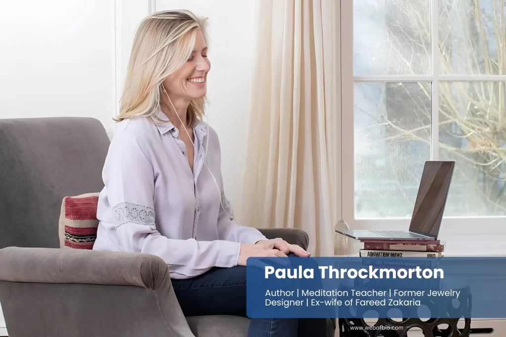 Paula Throckmorton sitting comfortably in a chair.