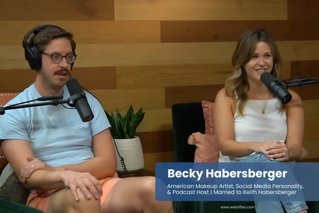 Becky and Keith Habersberger with microphones, talking.