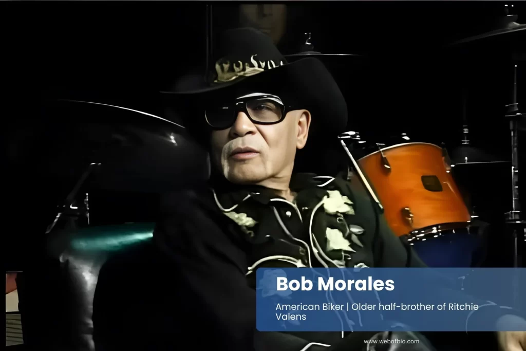 Bob Morales cowboy hat and glasses, in front of drum kit.