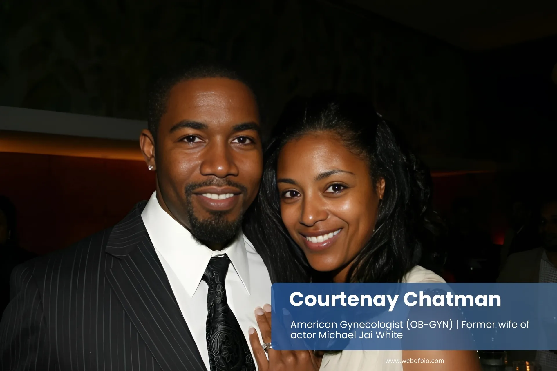 Courtenay Chatman and ex-husband Michael Jai White smiling.