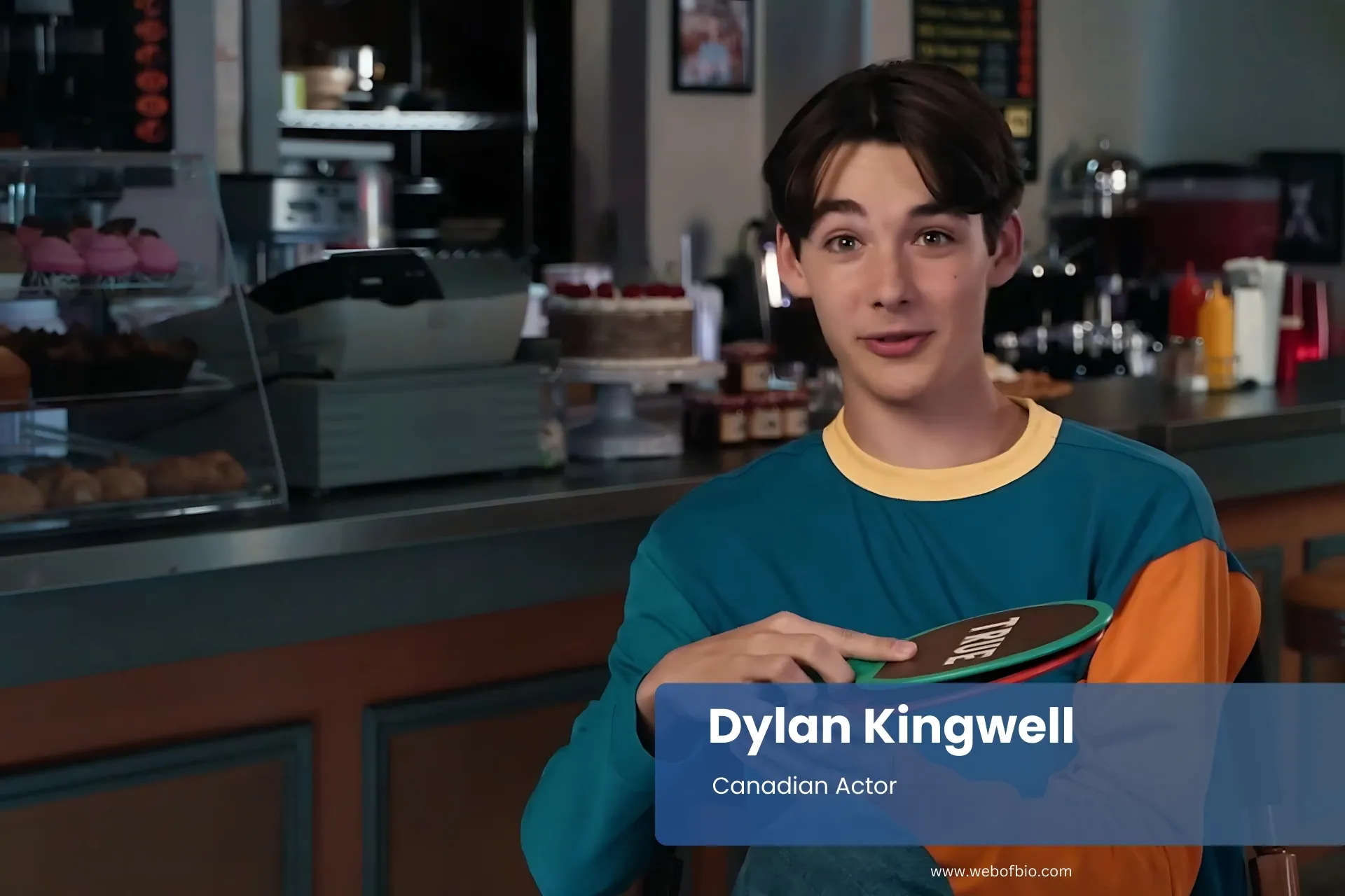 Dylan Kingwell sitting at table.