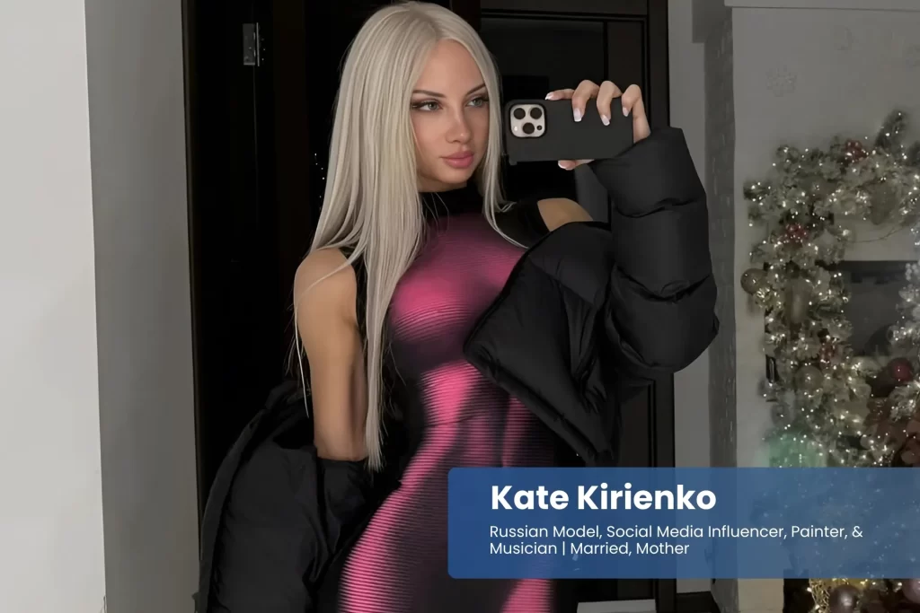 Kate Kirienko black dress selfie.