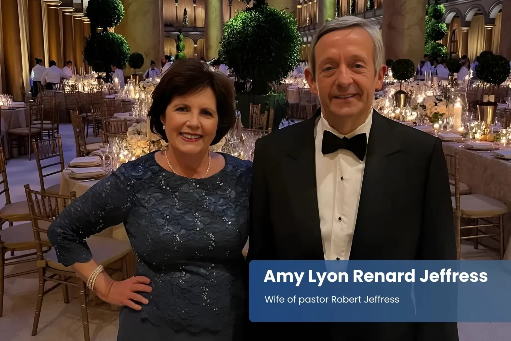 Amy Lyon Renard Jeffress and Robert Jeffress by ballroom