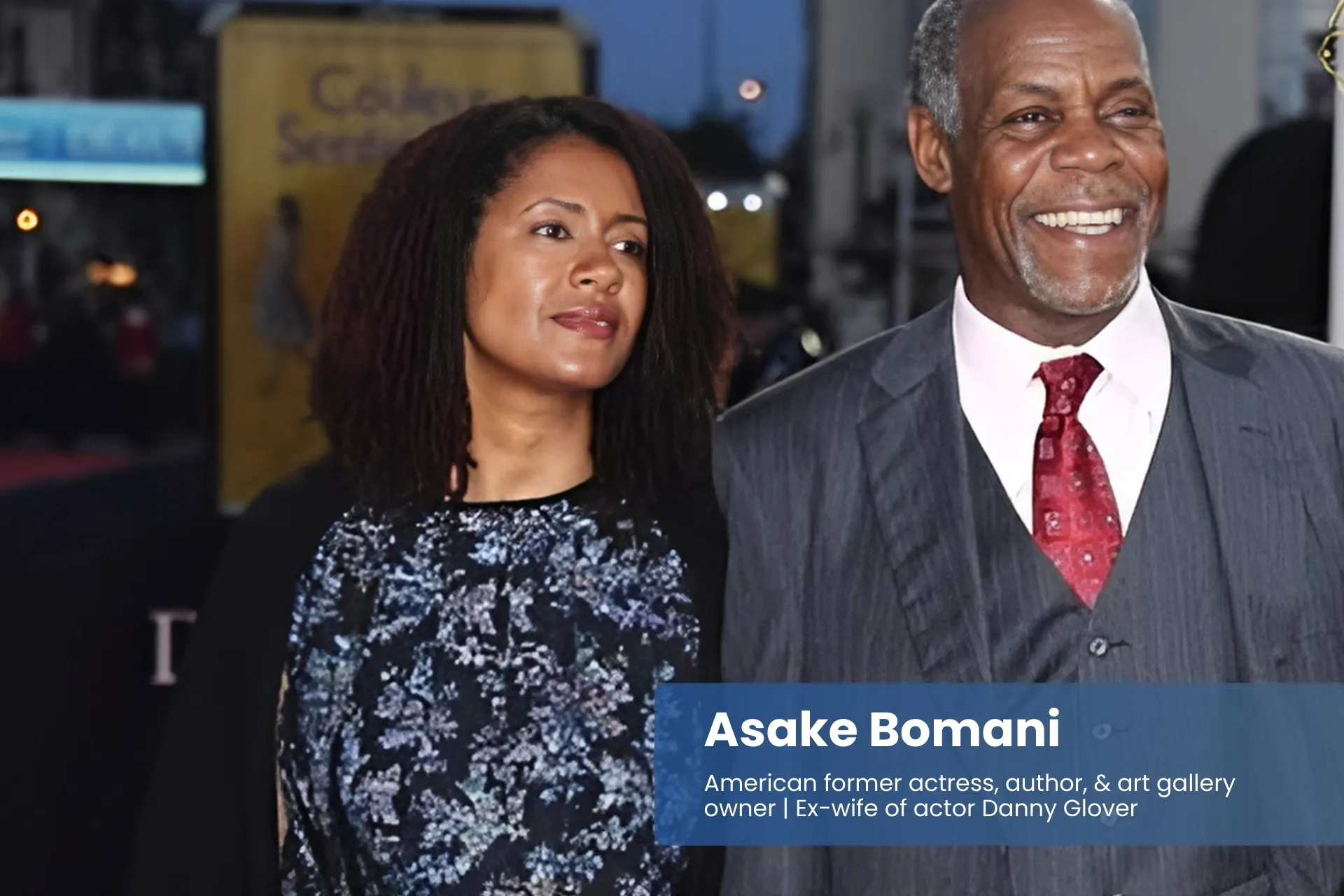 Asake Bomani and Danny Glover smiling together