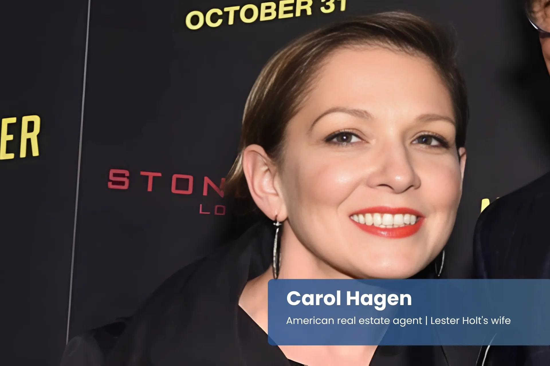 Carol Hagen smiling at movie premiere