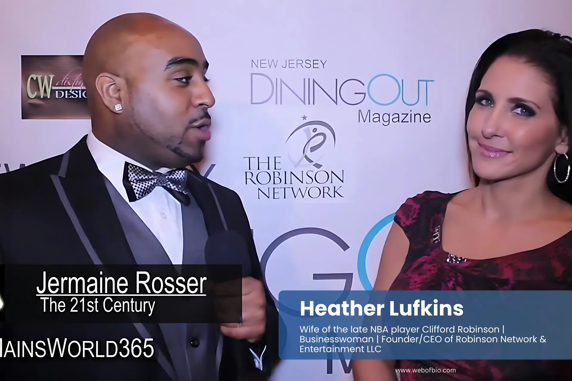 Heather Lufkins and Cliff Robinson talking on red carpet
